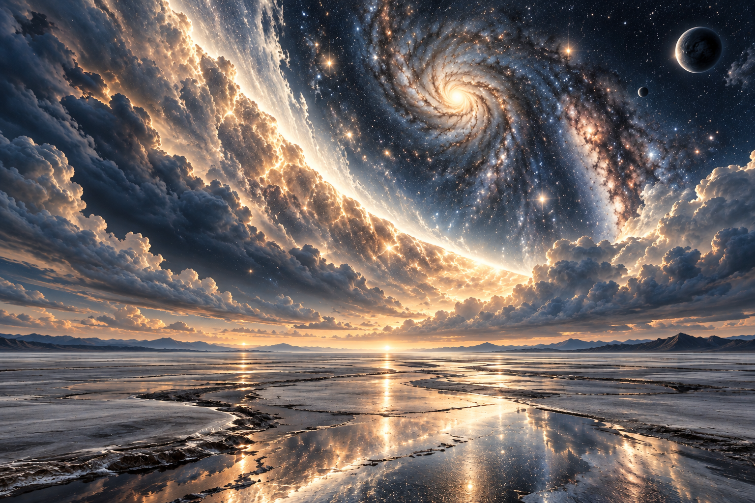 Artistic imagining inspired by the Surah’s cosmic opening; not a literal depiction of the unseen.