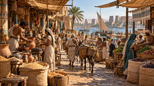 Imagined ancient Egyptian market