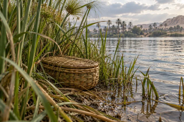 A basket among the reeds · AI illustration